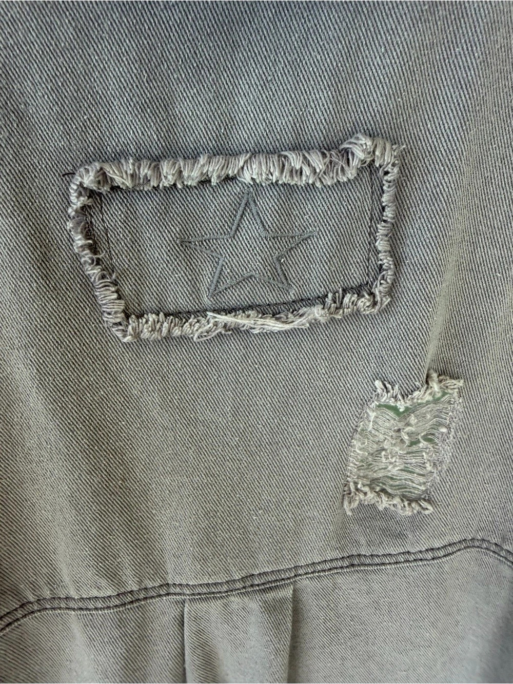 POL Distressed Gray Jean Jacket - Picture 3 of 3